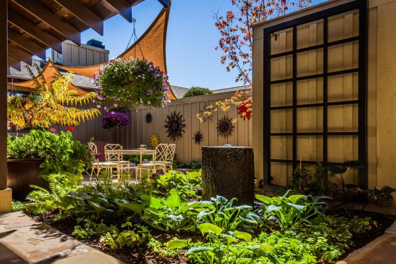 Private courtyard designed by Blanchford Landscape Group in Bozeman, MT