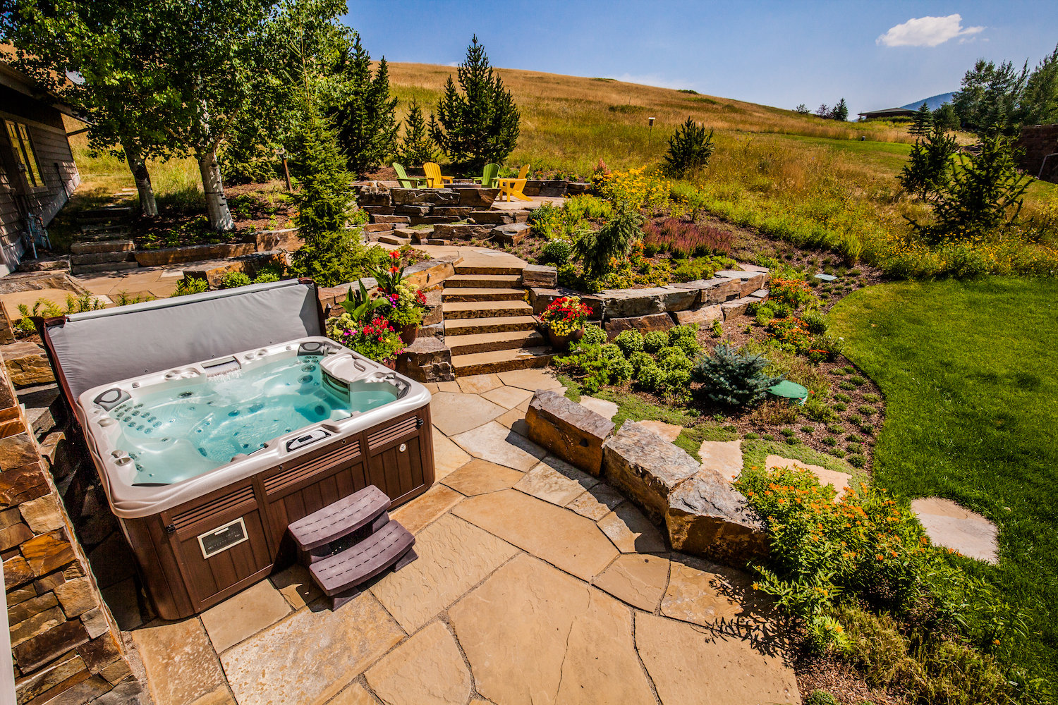 Hot tub for Montana landscape