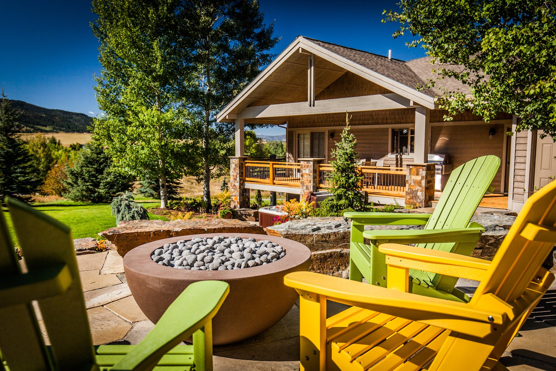 Backyard fire bowl at a vacation home