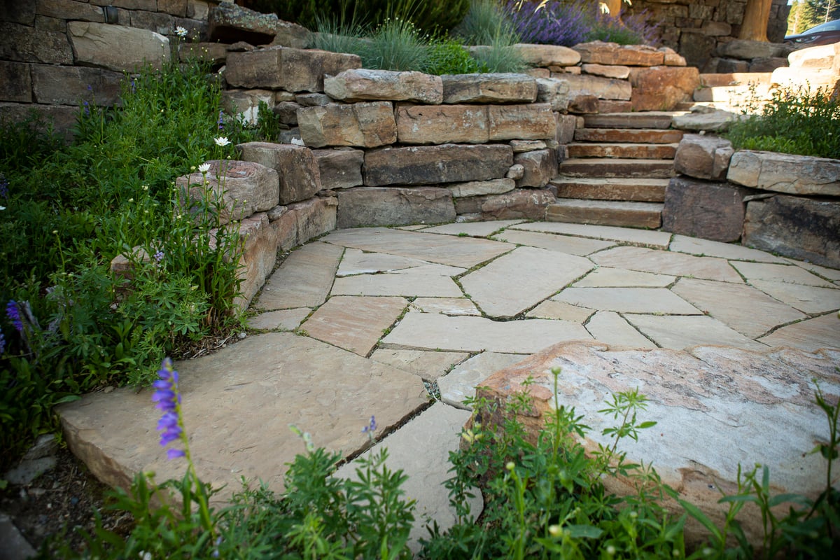 flagstone patio and steps