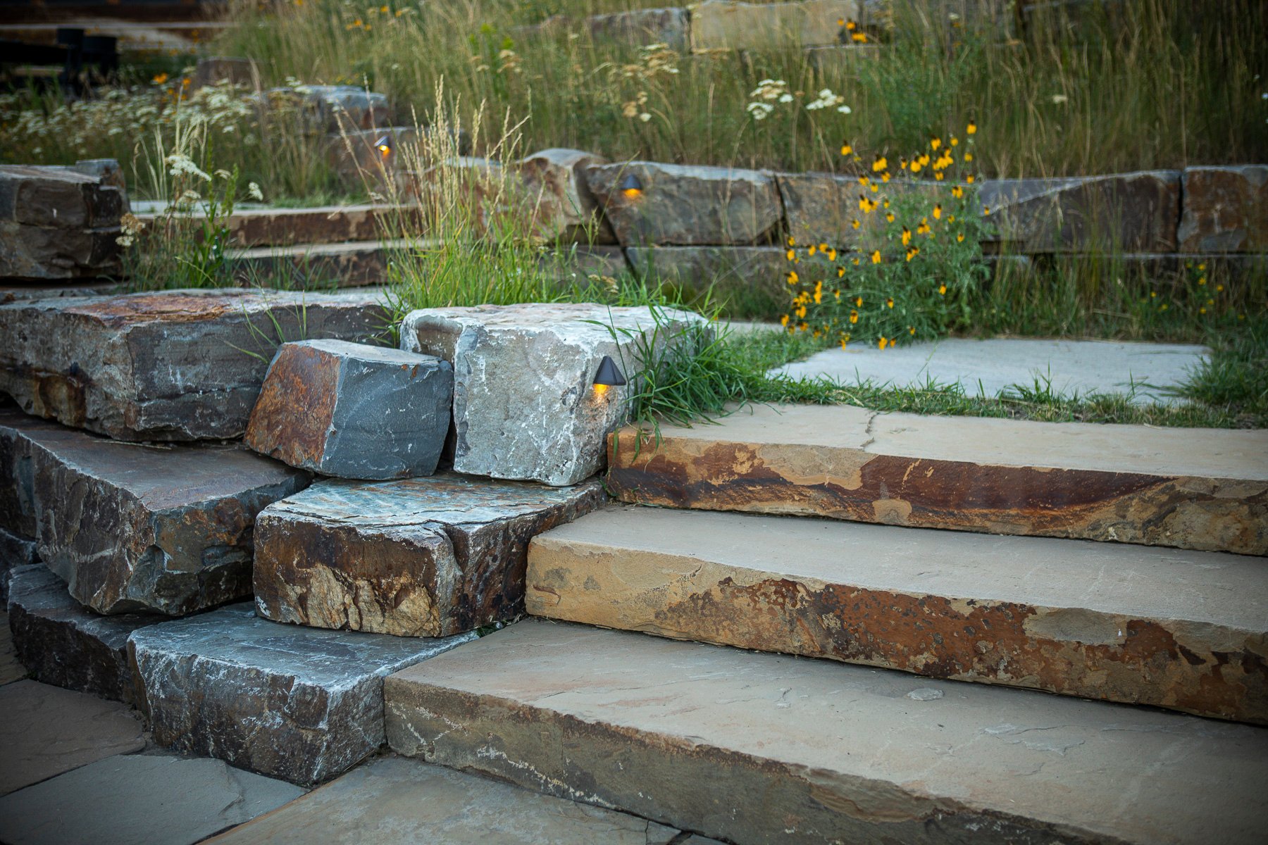 Natural stone steps