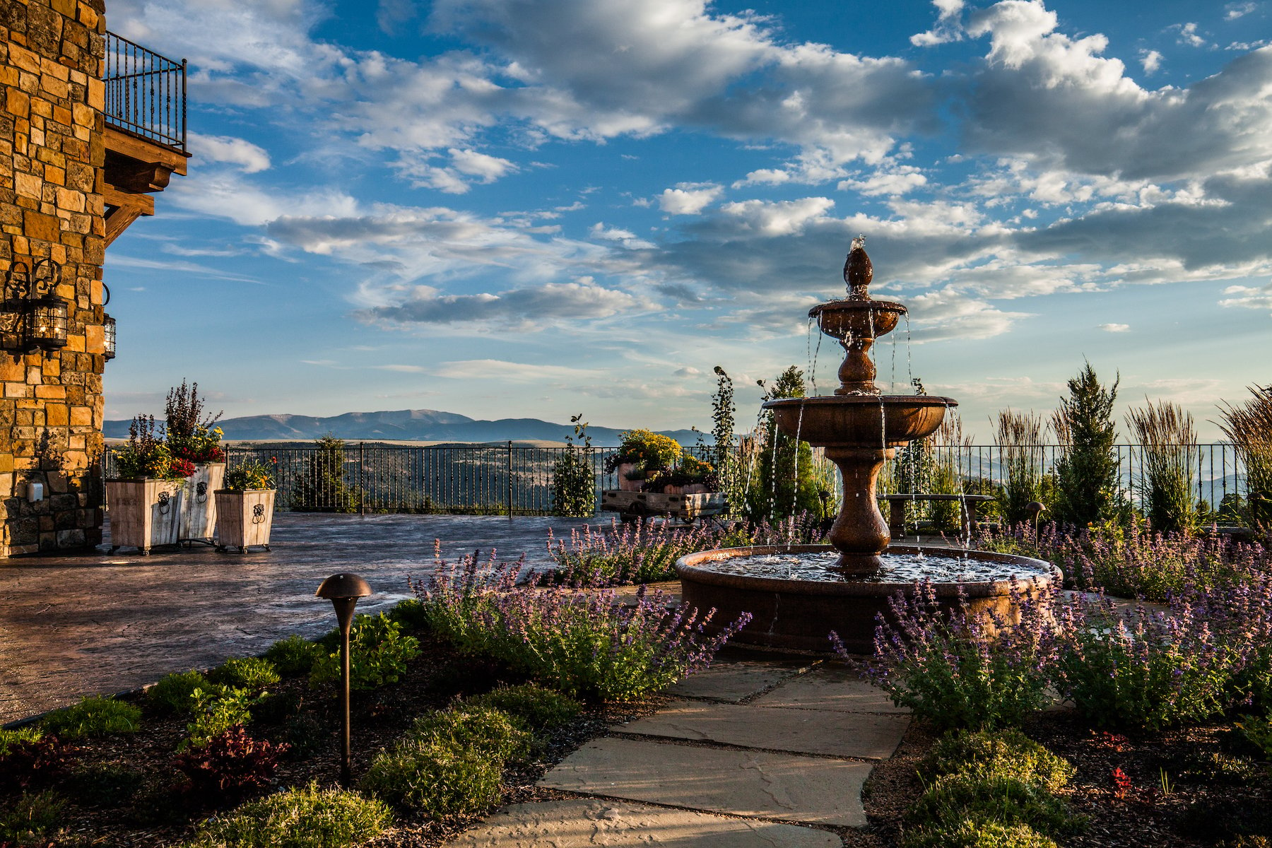 water feature fountain in yard