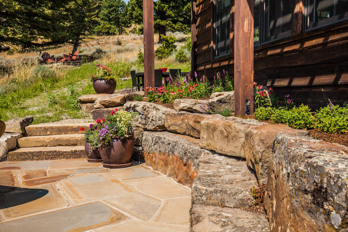 A natural looking retaining wall