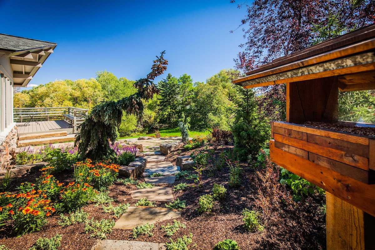 Garden pathway maintained by Blanchford Landscape Group in Bozeman, MT