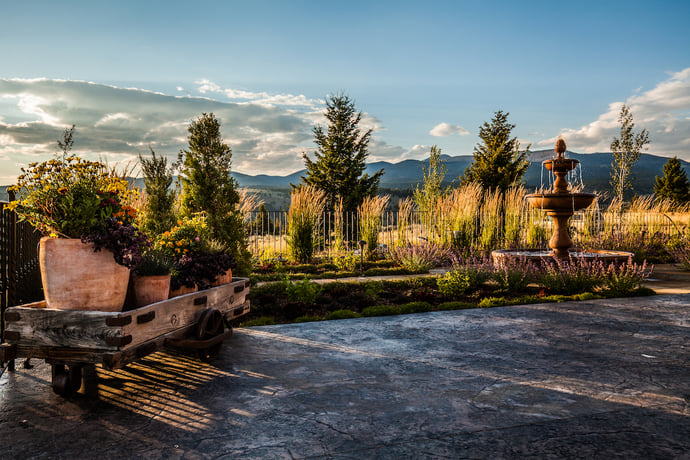 landscape maintained by landscape company in Bozeman, MT