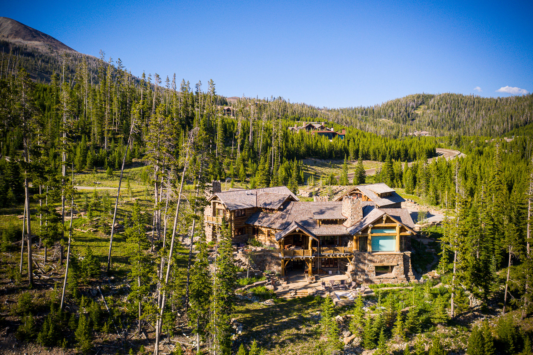 Aerial view of a large property