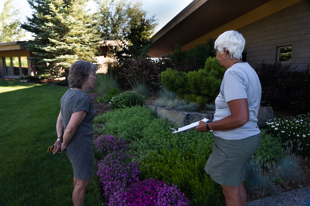 homeowner and account manager tour property