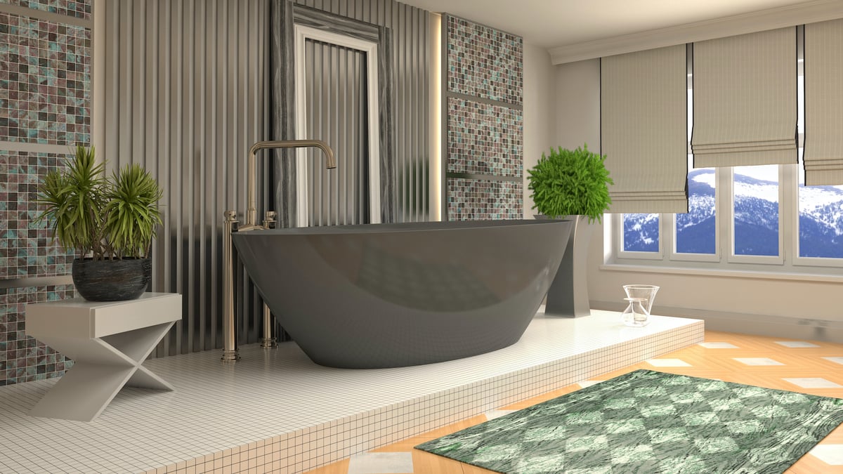 bathtub with indoor plants
