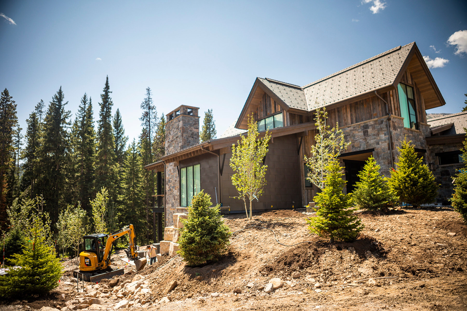 Landscaping design on a sloped backyard