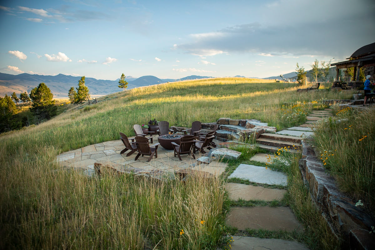 walkway and patio with natural stone